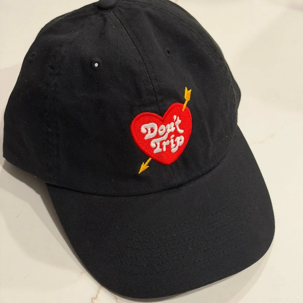 Black 'Don't Trip' Embroidered Baseball Cap - Picture 3 of 4